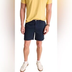 Chubbies Regular Fit  7” Inseam Chino Shorts Elastic Waistband Navy Blue Size L